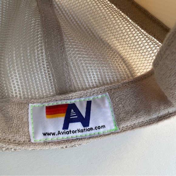 Aviator Nation Beige Trucker Hat with Lightning Bolt - Picture 11 of 12